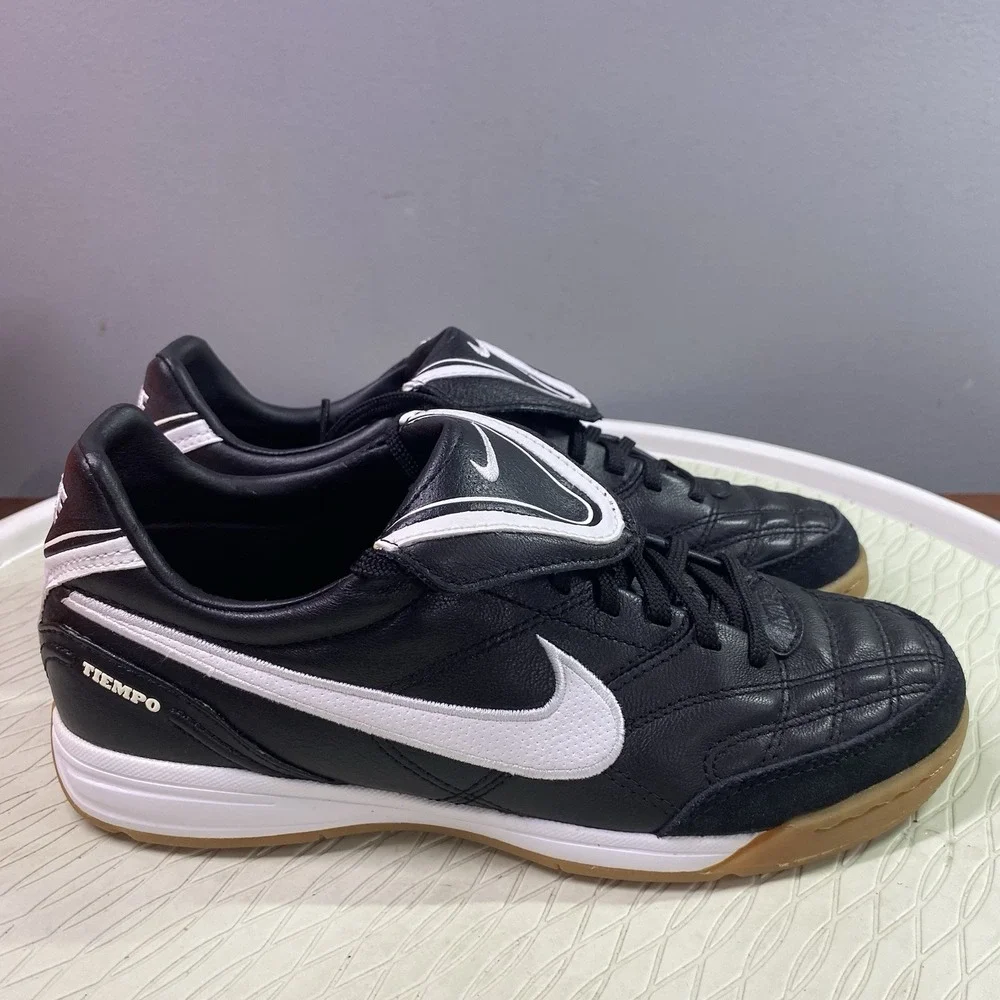 Nike Tiempo Mystic 3‎ IC Mens Black&White Soccer Sneakers Shoes Cleats Sz.6 NWB